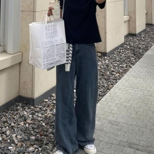 サイドパネル ワイドデニムパンツ