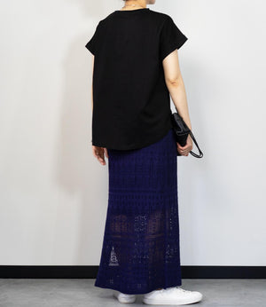 【接触冷感】レタリングフレンチスリーブTシャツ