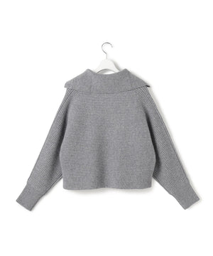 ウールカシミヤチャンキー クロップド スキッパーニット