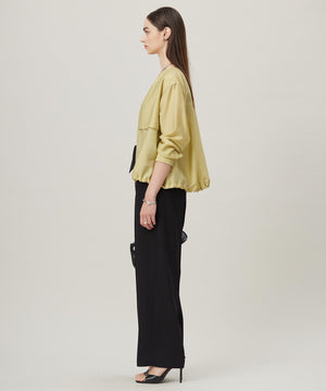 リヨセルナイロンワッシャー ノーカラーブルゾン