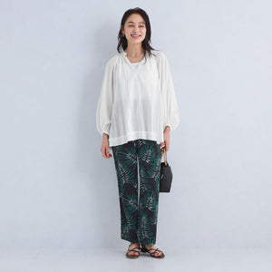 アート ボタニカル プリント パンツ