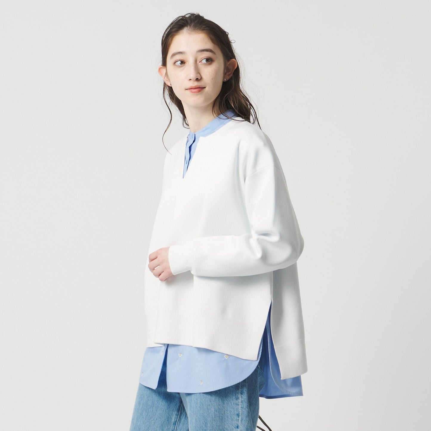 スウェットライク スキッパーニット ‐ウォッシャブル‐