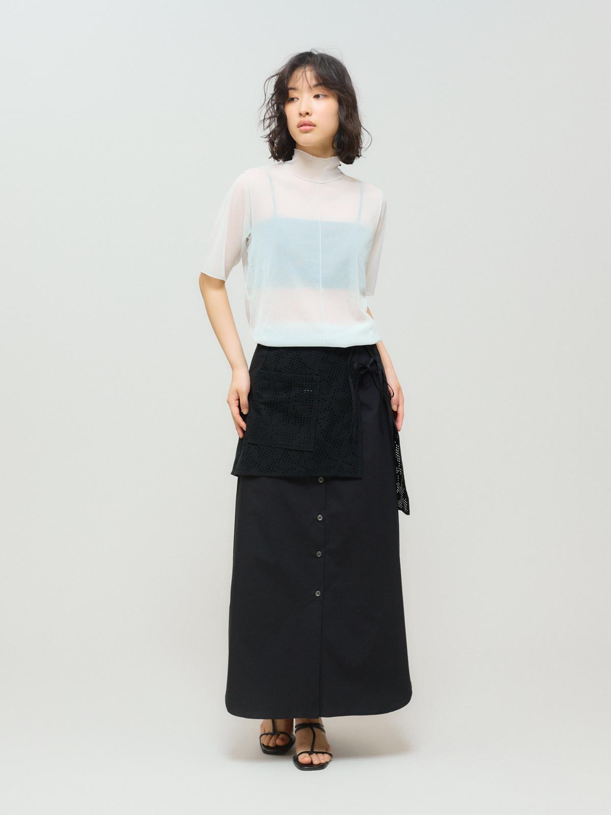 MIDIUMISOLID for Ladies レースレイヤードスカート