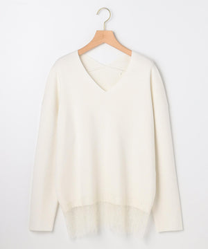 レースモチーフニットプルオーバー