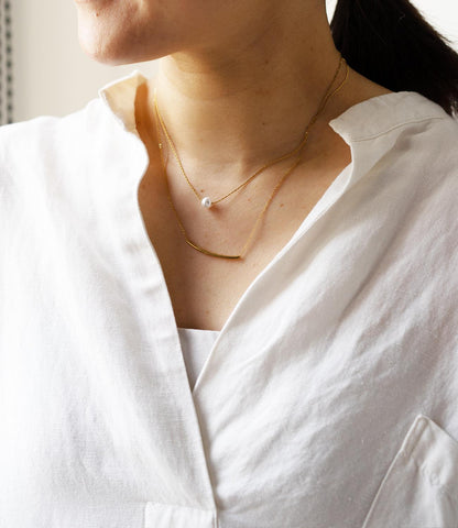 ダブルデザインパールネックレス