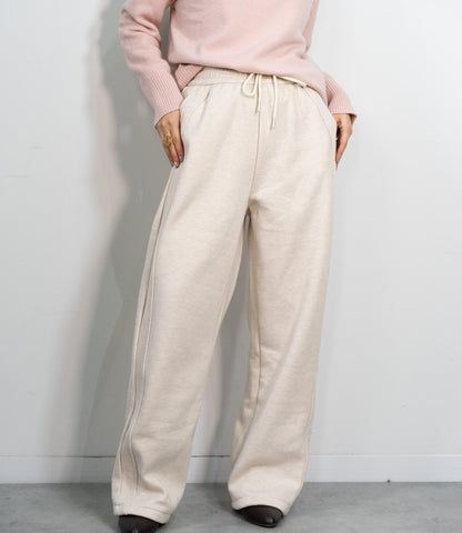 ヘリンボーン裏起毛イージーパンツ