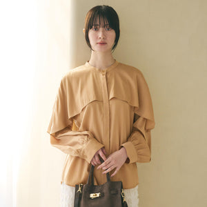 【WEB限定 Wardrobe DAILY MINIMAL】フリルレイヤーブラウス ウォッシャブル