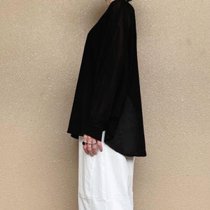 リネンざっくりニットケープ