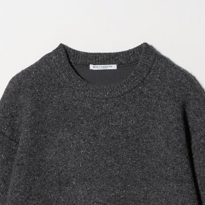 ウールブレンド シルクネップ ニットプルオーバー