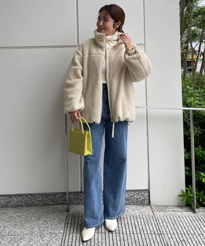 撥水 ワイドストレートデニム