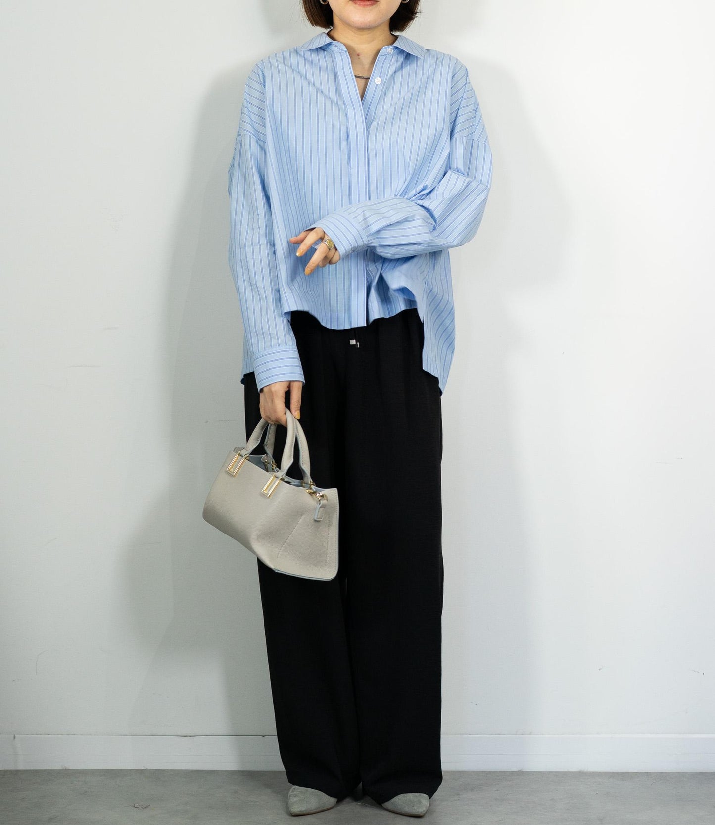 先染めストライプシャツ