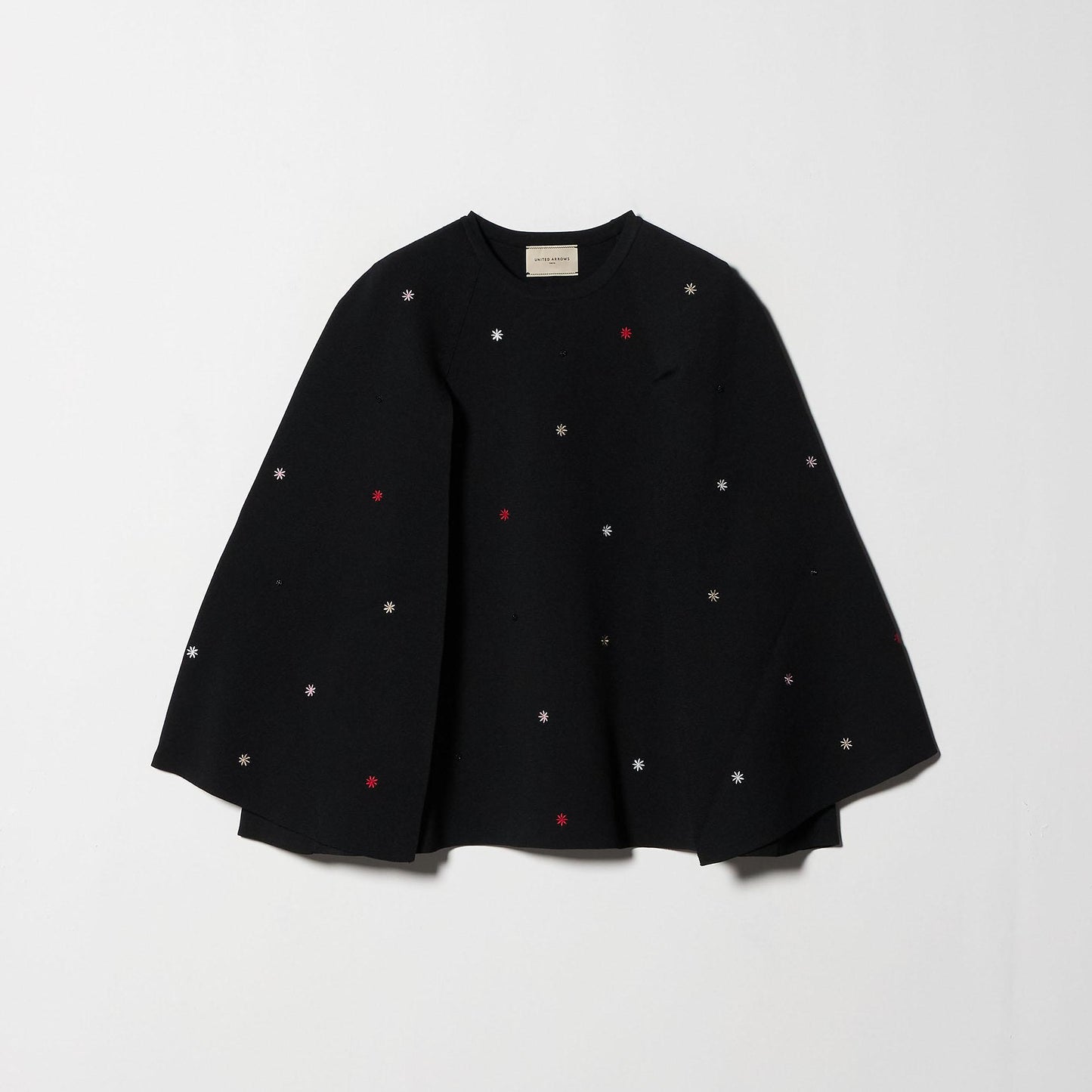 エンブロイダリー フラワー ケープニット ‐ウォッシャブル‐