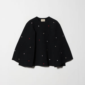 エンブロイダリー フラワー ケープニット ‐ウォッシャブル‐