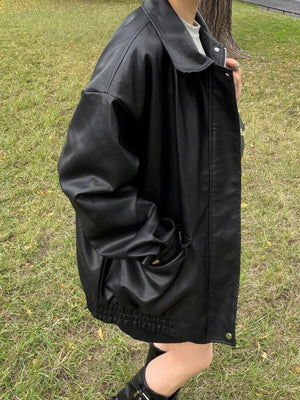 オーバーレザーライクジャケット