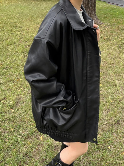 オーバーレザーライクジャケット