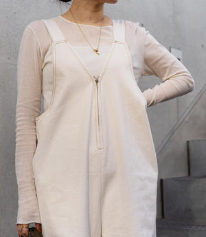 Vネックデニムライクオールインワン