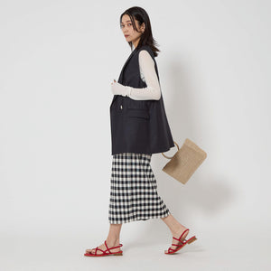 リネンライク ジレ -マシンウォッシャブル・ストレッチ-