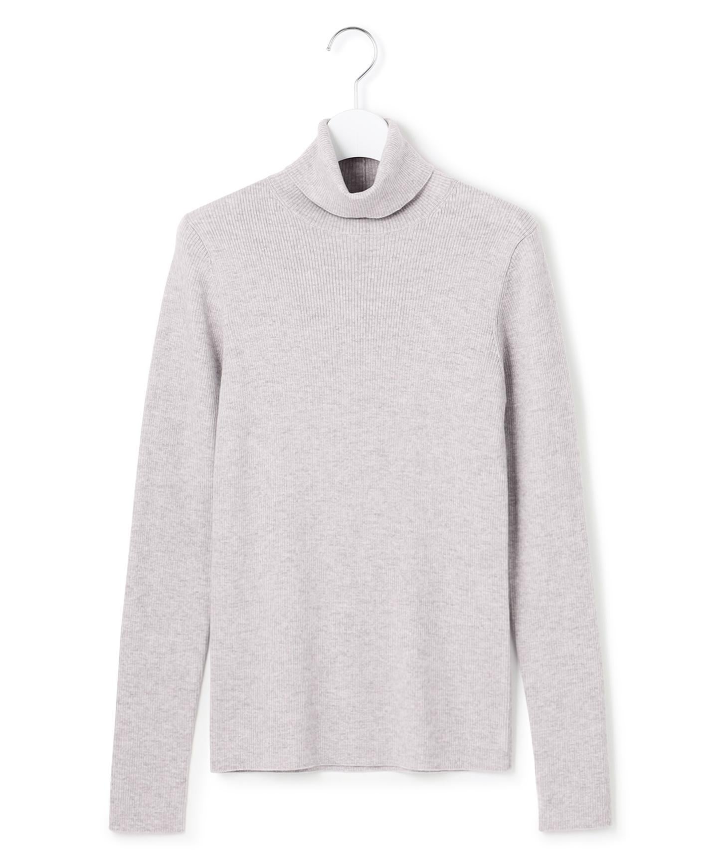 ウーステッドウール リブタートル ニット