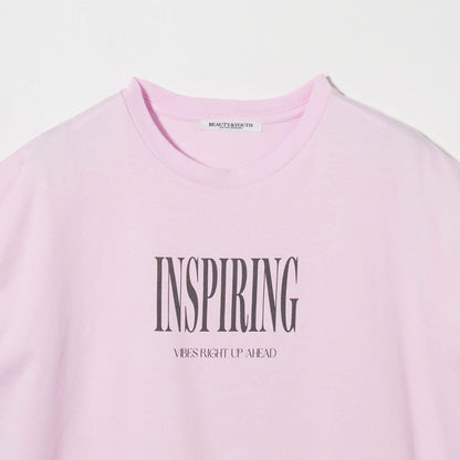 コットン ロゴプリント フレンチスリーブ Tシャツ
