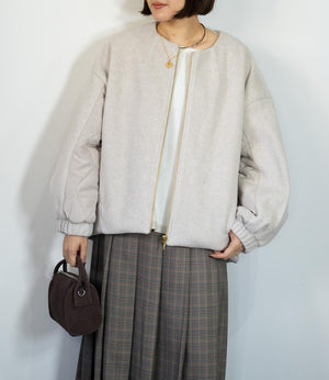 メランジ切替ノーカラーコート