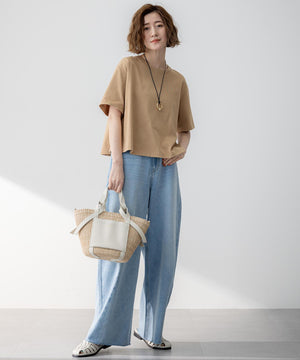 LIGHT DENIM バレルワイド パンツ