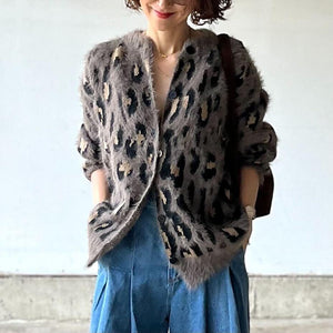 アンゴラレオパードカーディガン