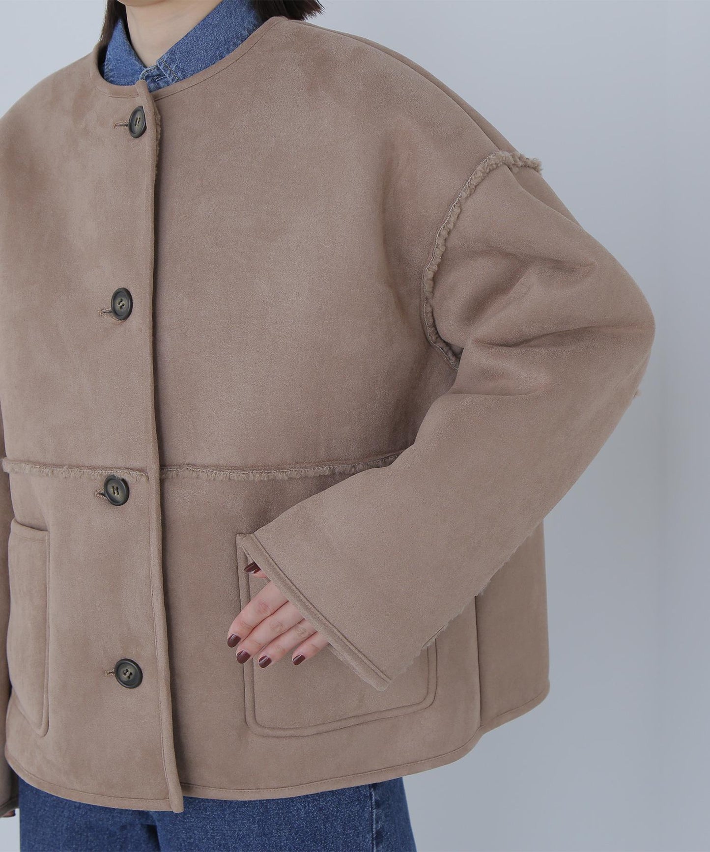 リバーシブルフェイクスウェードコート