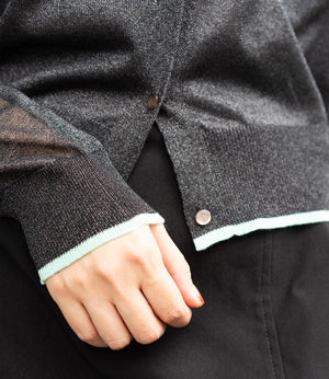 バイカラーシアーニットカーディガン