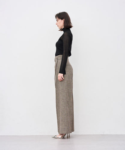 グレンチェック ワイドパンツ