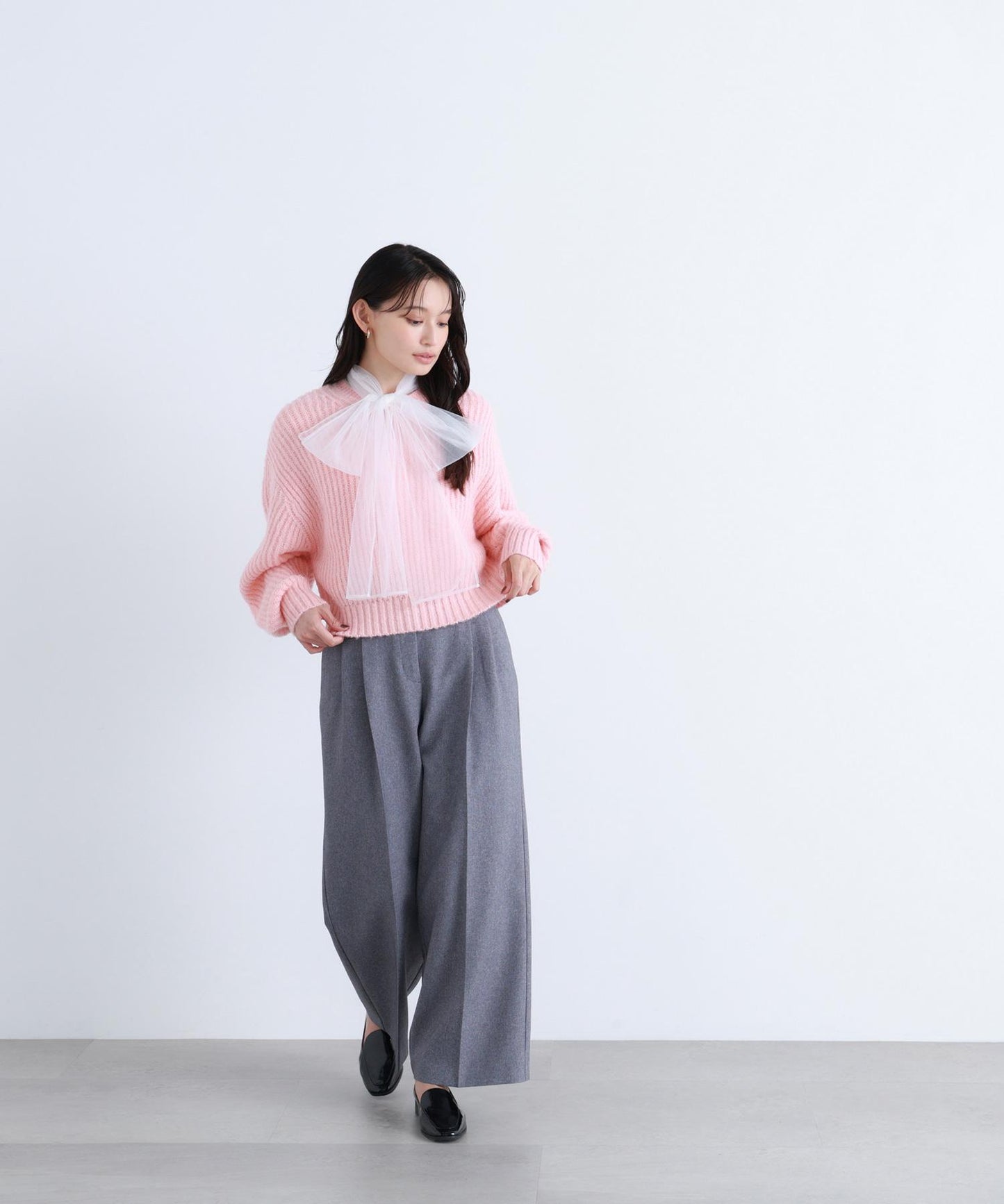 クロップドアゼフォルムニット