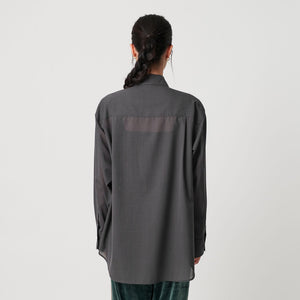 シアー レギュラーカラー ソリッドシャツ