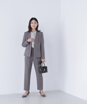 ウーステッドライクツイル SETUP ノーカラージャケット