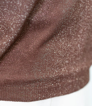 ラメニットハーフスリーブトップス