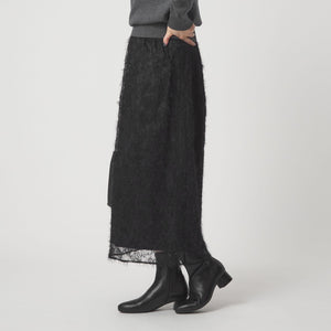 シアー レース ギャザー スカート