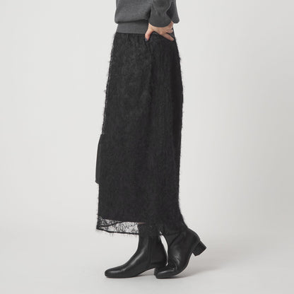 シアー レース ギャザー スカート