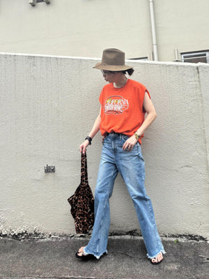 ワンハンドルレオパードトートバッグ