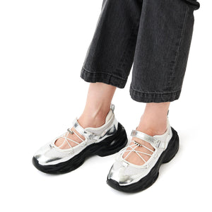 ＜SY＞レースアップベルクロ フラット50●↑