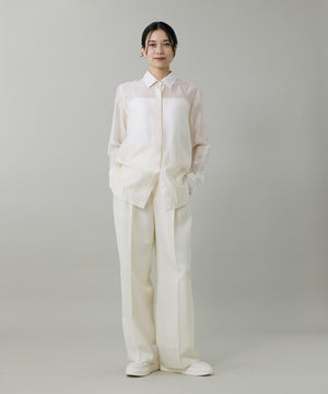 ライトカルゼ ツータックワイドパンツ