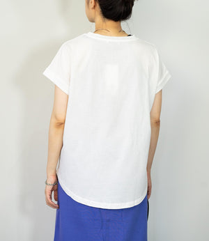 【接触冷感】レタリングフレンチスリーブTシャツ