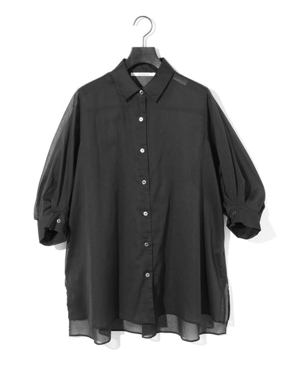 MIDIUMISOLID for Ladies シアースリットスリーブチュニックシャツ