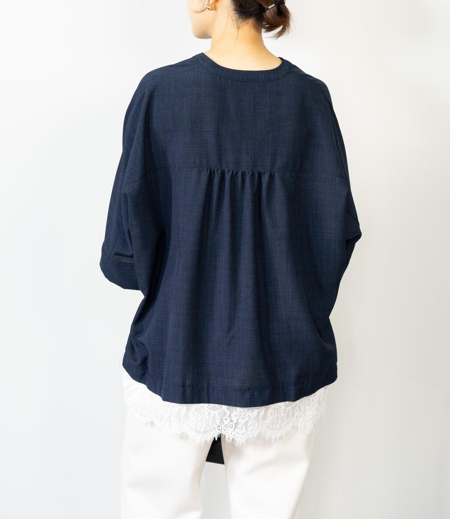 レースドッキングスキッパーブラウス