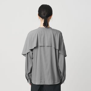 【WEB限定 Wardrobe DAILY MINIMAL】フリルレイヤーブラウス ウォッシャブル