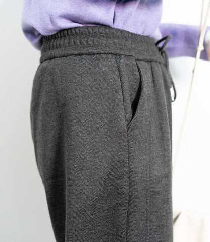 ヘリンボーン裏起毛イージーパンツ