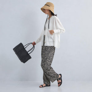 アート ボタニカル プリント パンツ