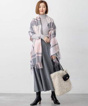 カシミヤ チェック ストール