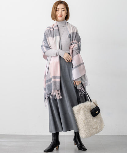 カシミヤ チェック ストール