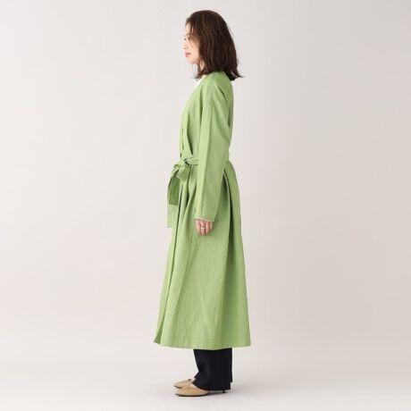 リネン混クラシカルガウンコート