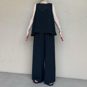 ノースリ ワイドスラックスセットアップ