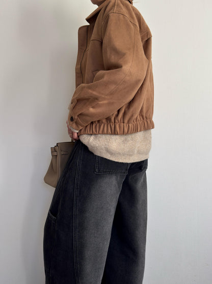 ルーズフィットスエードブルゾン