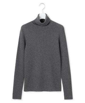 ウーステッドウール リブタートル ニット